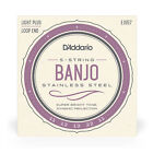 Cordes de banjo 5 cordes en acier inoxydable D'Addario EJS57, moyen personnalisé, 11-22