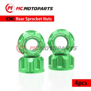 SPOKE6 Green Rear Sprocket Nuts Kit For KLX 110 02-11 12 13 14 15 16 17 18 19 - Picture 1 of 5