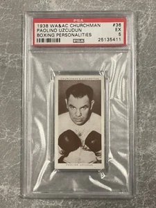 PAOLINO UZCUDUN 1938 WA AC CHURCHMAN'S CIGARETTES BOXING #36 EXCELLENT PSA 5 - Bild 1 von 2