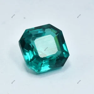 10.50 Ct Natural Green Garnet CERTIFIED Gemstone Loose Square Cut Pair. - Picture 1 of 14