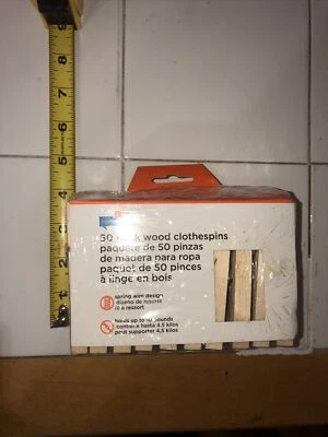 Honey Can Do! Wooden Spring Clothespins 50 Count - Image 1 of 4