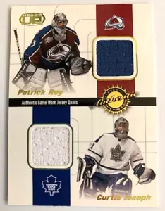 Patrick Roy 01-02 Pacific Heads Up Quad Spiel gebrauchte Trikots mit Joseph Hasek Richter - Bild 1 von 4