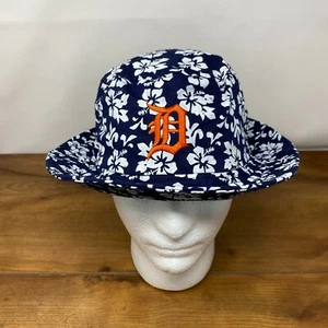 Detroit Tigers Hawaiian Flower Bucket Floppy Hat Blue, White & Orange SGA New - Picture 1 of 8