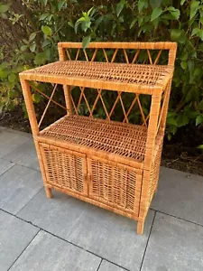NEW wicker small cabinet with doors ecofriendly bedside table rattan night stand - Picture 1 of 11