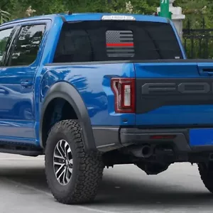 American Flag USA Thin Red Line Decal Sticker Fits Ford F150 Back Window Black - Picture 1 of 9