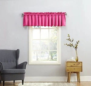 Cenefa de ventana a medida rosa audaz lisa, bolsillo de varilla, dimensiones: 54" x 18" -NUEVA - Imagen 1 de 2
