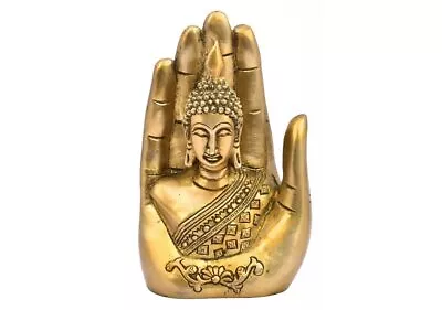 Brass Buddha On Hand For Home Decor Height 6.2 inch Width 4 inch, Weight 1297 gm - Image 1 of 4