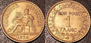 France - IIIrd Republic - Good For 1 Franc 1924 Extremely Fine ! F.218/6 - Picture 1 of 1