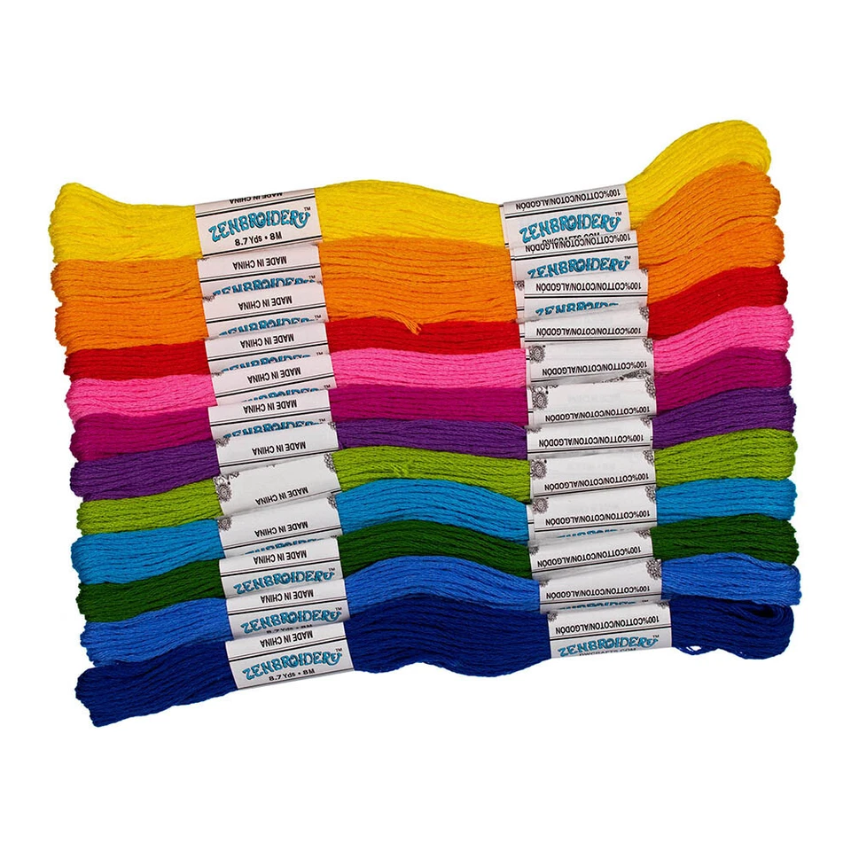 Craft County Embroidery Floss Packs - 2 Pack Options - 12 Skeins Colored Threads - Image 1 of 1