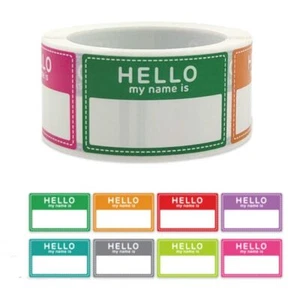 Self-Adhesive Name Stickers Hello My Name is Name Labels Name Tag Party - Picture 1 of 6
