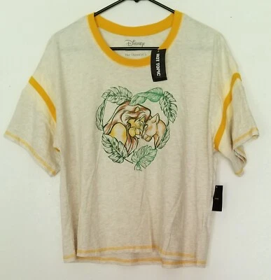 Hot Topic Disney Her Universe LionKing Nala Simba Shirt XL Yellow Stripe CropTop - Image 1 of 4