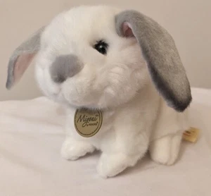Aurora Miyoni 6" Floopy Eared Bunny Rabbit Grey Ears, White and Gray Plush Toy - Picture 1 of 12