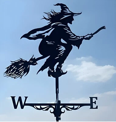 Black Metal Weather Vane Wind Indicator Garden Shed House Decoration - Image 1 of 4