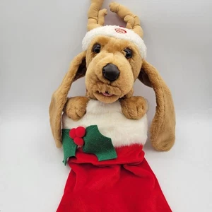 Medias de Navidad de felpa 3D vintage Smart Industries Hound Dog MUSICAL - ¡Funciona! - Imagen 1 de 13