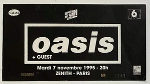 Boleto de concierto Oasis original usado Zenith París 7 de noviembre de 1995 - Imagen 1 de 1