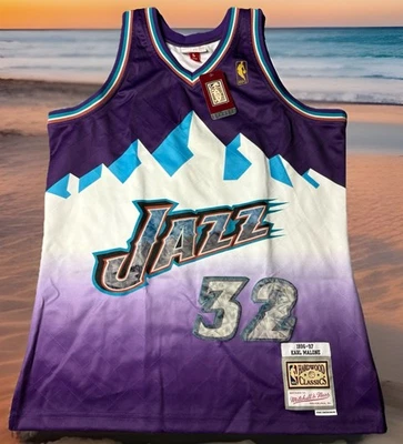 MITCHELL & NESS UTAH JAZZ L KARL MALONE $200 RETAIL 75TH ANNIVERSARY JERSEY DS - Image 1 of 4