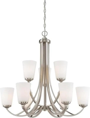 Minka Lavery 4969-84 Overland Park 9-Light 2-Tier Chandelier, Brushed Nickel - Image 1 of 3
