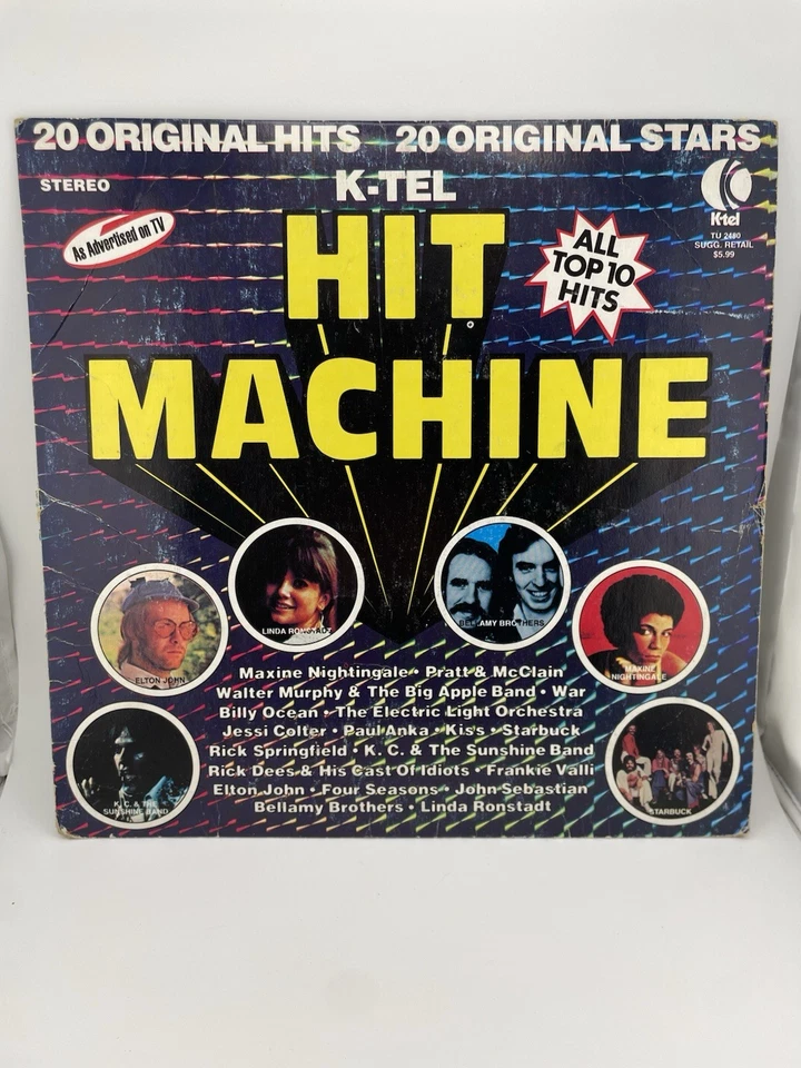K-Tel Hit Machine LP Record 1976 All Top 10 Hits Compilation 33RPM Foto 1 de 3