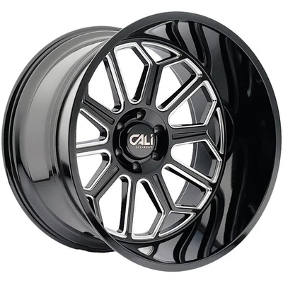 Cali Off-Road 9117 Auburn 24x14 8x180 -76mm Black/Milled Wheel Rim 24" Inch - Image 1 of 4