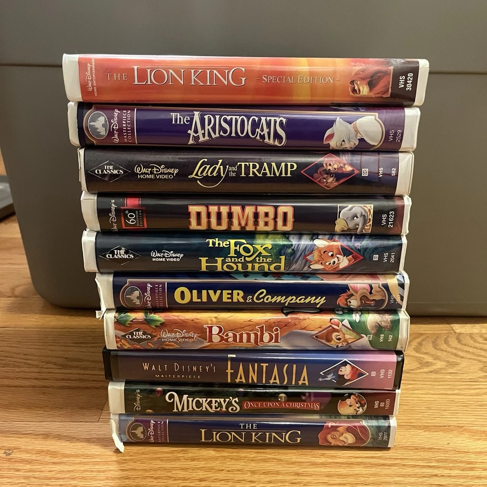 Lot of 10 Disney Classics Animal Theme VHS Tapes Foto 1 de 1