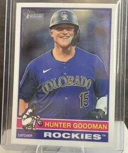 2025 Topps Heritage Chrome #217 Hunter Goodman, Colorado Rockies - Bild 1 von 2
