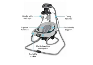 Graco 1893776 Duetsoothe Swing with Rocker - Sapphire - Picture 1 of 2
