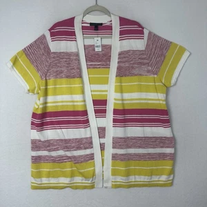 Lane Bryant Womens Open Cardigan Bright stretchy short Sleeve Size 22/24 NWT - Picture 1 of 11