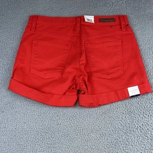 Neu mit Etikett Calvin Klein Damenjeans Größe 4 lässige Denim-Shorts rot UVP 59,50 $ Weihnachten - Bild 1 von 11