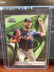 2025 Topps Chrome Black Green Wave Refractor Chris Sale 29/99 #113 - Picture 1 of 2