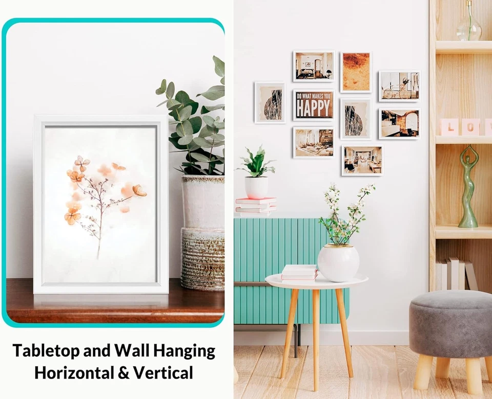 Molduras para quadros LaVie Home 5"x7" com vidro HD para tela de parede e mesa pacote com 12  - Imagem 1 de 4