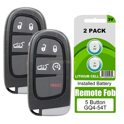 2 For 2015 2016 2017 2018 2019 2020 2021 Jeep Cherokee Remote Key Fob + 4A CHip - Image 1 of 4