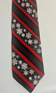 Feiertage 59" x 4" 100 % Seide gestreift und Schneeflocke musikalische Weihnachtslied Krawatte - Bild 1 von 4