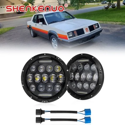 Faro halo LED redondo 2X 7 pulgadas haz DRL alto/bajo para Oldsmobile Omega 1974-1979 Foto 1 de 4