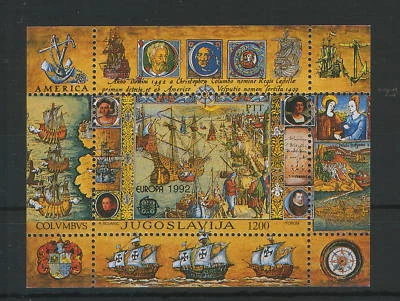 YUGOSLAVIA-USA-MNH** BLOCK-EUROPA CEPT-1992. - Image 1 of 2