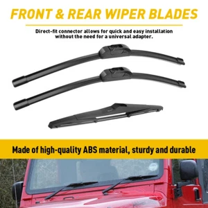 15"/15"/14" Fit for JEEP Wrangler JK 2000-2022 Windshield Wiper Blades Set of 3 - Picture 1 of 10
