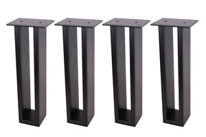 4x 18"Straight Steel Bench Legs,Industrial kitchen legs, Coffee Table Legs,Black - Picture 1 of 5