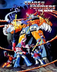 Transformers Il Film POSTER 1986 Unicron Optimus Prime Large Raro - Foto 1 di 1