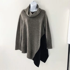 Poncho suéter cuello capucha lana yak dobladillo asimétrico talla S Eileen Fisher para mujer - Imagen 1 de 11