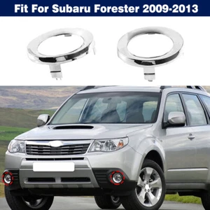 Pair Front Bumper Chrome Fog Light Cover Trim Ring For Subaru Forester 2009-2013 - Picture 1 of 7