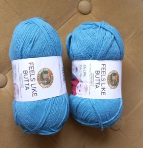 Lion Brand - Feels Like Butta Polyester Yarn - Dusty Blue - 2x 100g - Picture 1 of 5