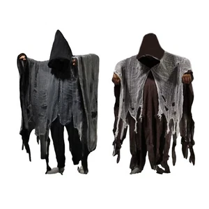 Adult Grim Reaper Costume Mens Phantom Halloween Horror Robe Cloak Fancy Dress - Picture 1 of 3
