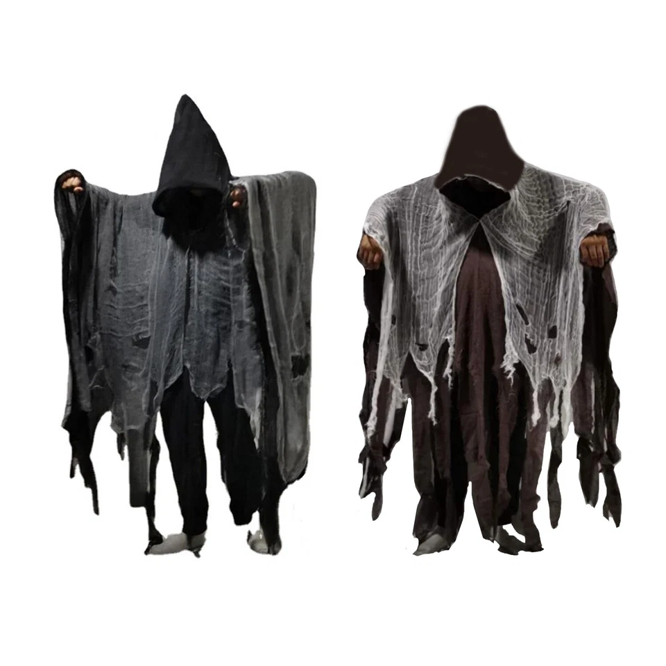 Adult Grim Reaper Costume Mens Phantom Halloween Horror Robe Cloak Fancy Dress - Image 1 of 1