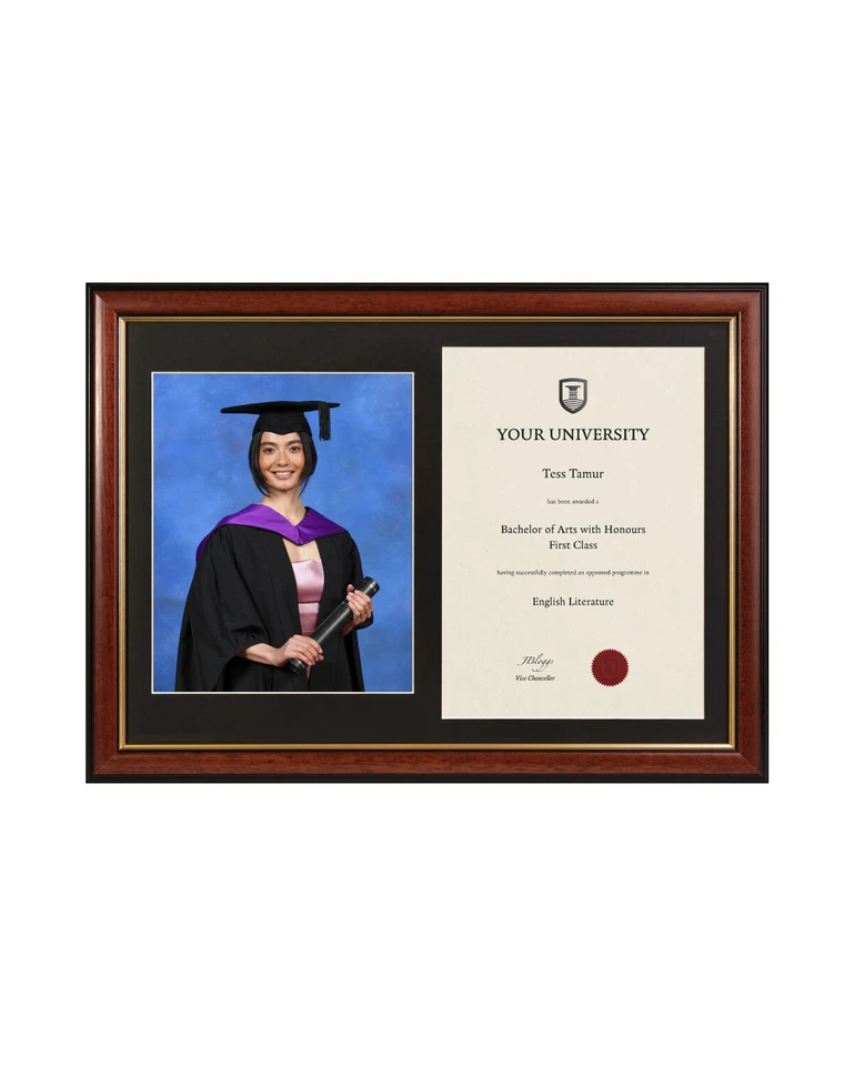 Graduation Traditional Frame for 8" x 10" Photo and A4 Certificate - Image 1 of 4