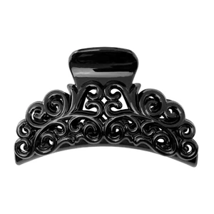 Haarklammer Haarkrebs Haarspange Haarklemme schwarz Innenzahnung ca. 9 x 6 cm - Bild 1 von 3