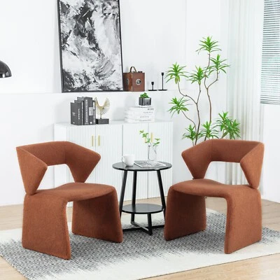 Moderna silla de tela acento sofá individual cómodo sillón tapizado (juego de 2) Foto 1 de 4