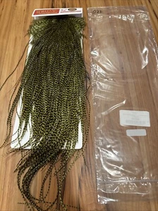 Whiting Farms BRONZE Saddle Hackle: GRIZZLY DYED OLIVE 022 - Picture 1 of 3