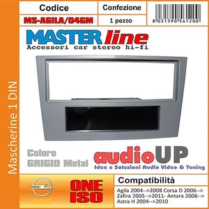 MASCHERINA AUTORADIO 1 DIN OPEL ZAFIRA DAL 2005 AL 2011 - COLORE GRIGIO METAL - Foto 1 di 1