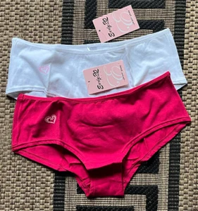 NEU 2 STÜCK PANTY HÜFTSLIP 95% BAUMWOLLE 36/38 EARLY 20 rot + weiss *307930 - Picture 1 of 2