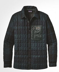 11. Patagonia Wool down Recycled shirt jacket Plaid black green XXL New Men’s