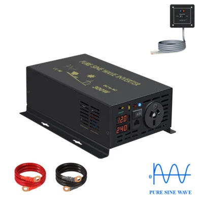 300W Pure Sine Wave Inverter 12V DC to 240V AC Off Grid Solar Car Wired Remote - image 1 of 4